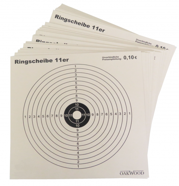 OAKWOOD Zielscheiben 11er- Ring für 14x14 cm Kugelfang